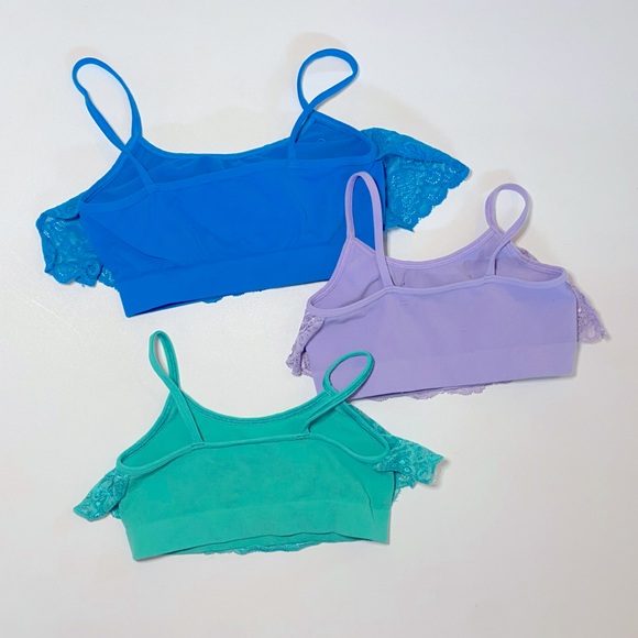 Kurve Dancewear Bundle of 3 Kids Basic Bandeau Cami with Lace - Picture 2 of 5